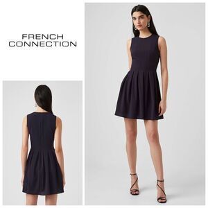 New. French Connection navy fit & flare dress. Runs big. Retails $129
